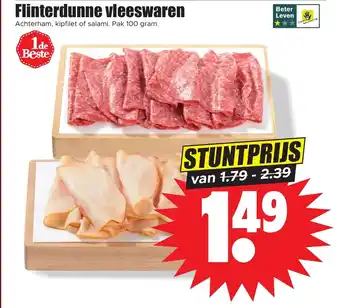 Dirk Flinterdunne vleeswaren 100g aanbieding