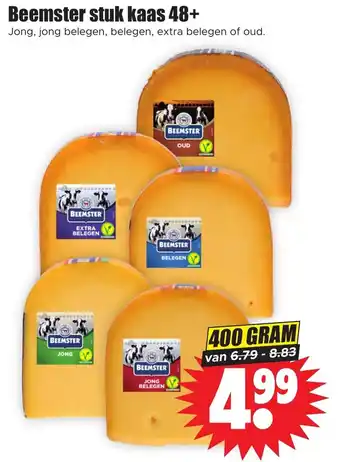 Dirk Beemster stuk kaas 48+ 400g aanbieding