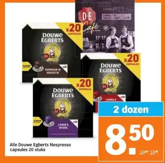 Albert Heijn Alle Douwe Egberts Nespresso aanbieding