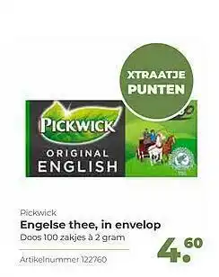 Bidfood Pickwick engelse thee, in envelop aanbieding