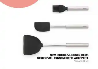 Brabantia New. profile siliconen items bakborstel, pannenlikker, wokspatel aanbieding