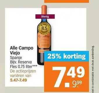 Albert Heijn Alle campo viejo aanbieding