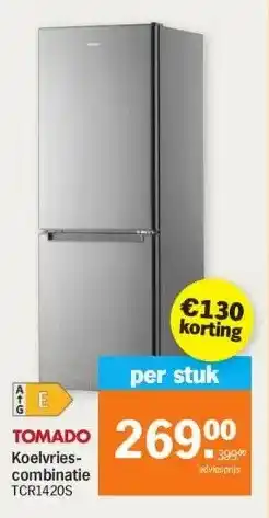 Albert Heijn Tomado koelvriescombinatie tcr1420s aanbieding