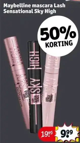 Kruidvat Maybelline mascara lash sensational sky high aanbieding