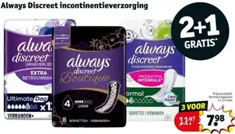 Kruidvat Always discreet incontinentieverzorging aanbieding