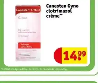 Kruidvat Canesten gyno clotrimazol crème** aanbieding