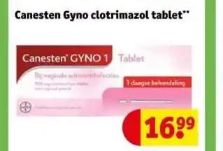 Kruidvat Canesten gyno clotrimazol tablet** aanbieding