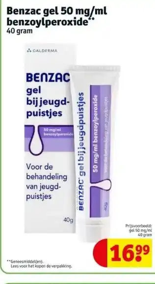 Kruidvat Benzac gel 50 mg/ml benzoylperoxide* aanbieding