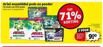 Kruidvat Ariel wasmiddel pods en poeder aanbieding