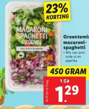 Lidl Groentemix macaroni aanbieding