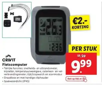 Lidl Crivit fietscomputer aanbieding