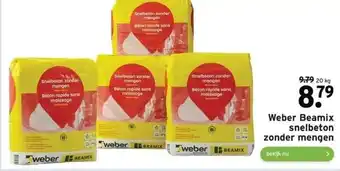 GAMMA Weber beamix snelbeton zonder mengen aanbieding