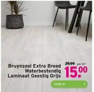 GAMMA Bruynzeel extra breed  per m² waterbestendig  laminaat geestig grijs aanbieding