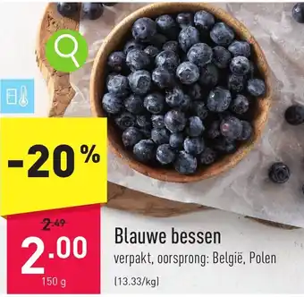 ALDI Blauwe bessen 150g aanbieding