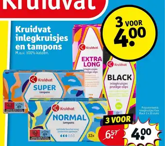 Kruidvat Kruidvat inlegkruisjes en tampons aanbieding