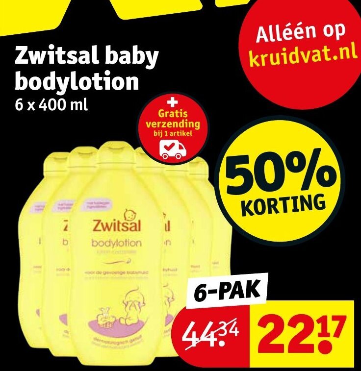 Zwitsal baby bodylotion aanbieding bij Kruidvat