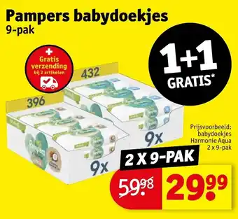 Kruidvat Pampers babydoekjes 9-pak aanbieding