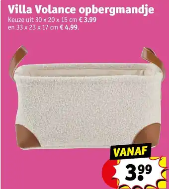 Kruidvat Villa Volance opbergmandje aanbieding