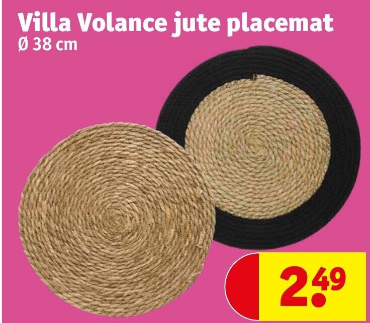 Villa Volance jute placemat Ø 38 cm aanbieding bij Kruidvat