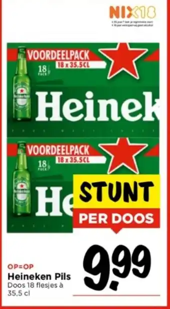 Vomar Voordeelmarkt Heineken Pils Doos 18 flesjes à 35,5 cl aanbieding