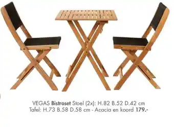 Casa Vegas Bistroset Stoel H.82 B.52 D.42 Cm aanbieding