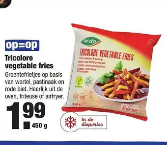 ALDI Tricolore vegetable fries 450 gram aanbieding