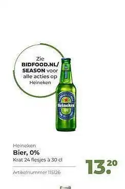 Bidfood Heineken bier, 0% aanbieding