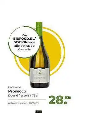 Bidfood Caravelle prosecco aanbieding