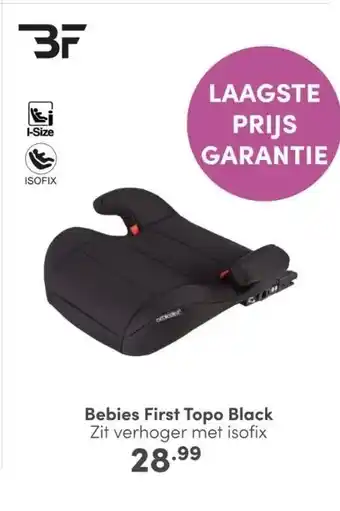 Baby & Tiener Bebies first topo black zit verhoger met isofix aanbieding