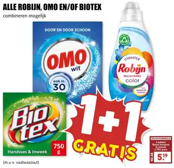 MCD Supermarkt Alle robijn, omo en/of biotex aanbieding