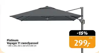 De Wit Schijndel Platinum voyager t1 zweefparasol aanbieding