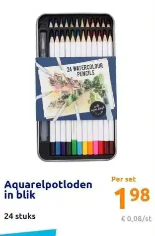 Action Aquarelpotloden in blik aanbieding