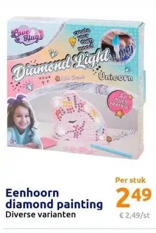 Action Eenhoorn diamond painting aanbieding