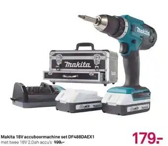 Karwei Makita 18v accuboormachine set df488daex1 aanbieding