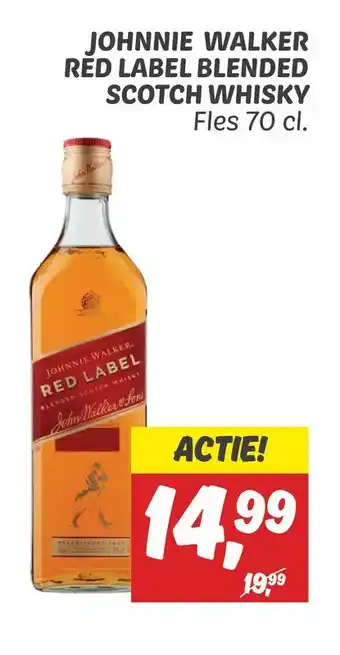 Dekamarkt Johnnie walker red label blended scotch whisky aanbieding