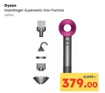 Ochama Dyson haardroger supersonic iron fuchsia 1600w aanbieding