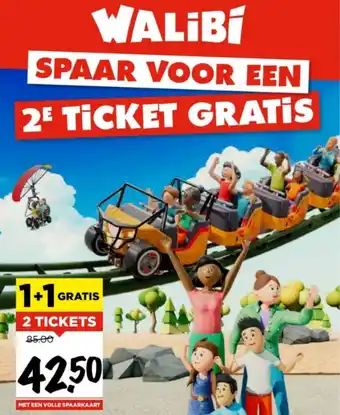 Vomar Voordeelmarkt WALIBI SPAAR VOOR EEN 2E TICKET GRATIS aanbieding