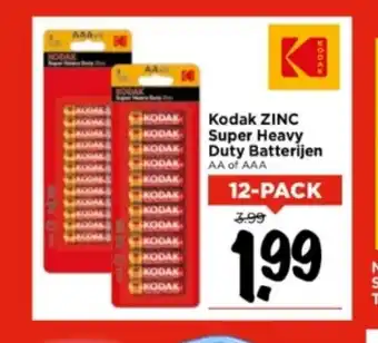 Vomar Voordeelmarkt Kodak ZINC Super Heavy Duty Batterijen AA of AAA aanbieding