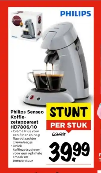 Vomar Voordeelmarkt nn Philips Senseo Koffie- zetapparaat HD7806/10 • Crema Plus voor een fijner en nog fluweelzachter crèmelaagje . Uniek aanbieding