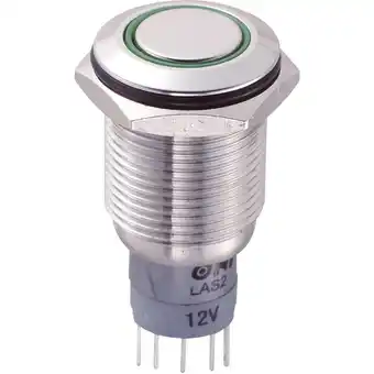 Conrad Tru components 701907 las2gqf-11e/g/12v/s/p vandalismebestendige druktoets 250 v/ac 3 a 1x aan/(aan) moment groen 1 stuk(s) aanbieding