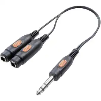 Conrad Speaka professional sp-7869836 jackplug audio y-adapter [1x jackplug male 6,3 mm - 2x jackplug female 6,3 mm] zwart aanbieding