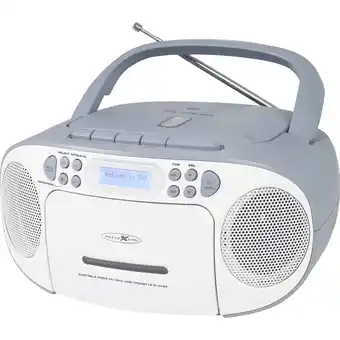 Conrad Reflexion radio/cd-speler dab+, vhf (fm), dab aux, cd, cassette, usb wit, blauw aanbieding