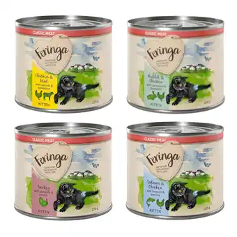 Zooplus Probeerpakket feringa kitten 6 x 200 g classic meat menu kitten (4 soorten) aanbieding