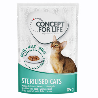 Zooplus 48x85g sterilised cats in gelei concept for life kattenvoer aanbieding