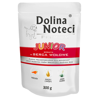 Zooplus 20x300g dolina noteci junior rijk aan runderhartjes hondenvoer nat aanbieding