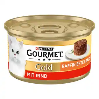 Zooplus 36 + 12 gratis! 48 x 85 g gourmet gold kattenvoer - gold geraffineerde ragout met rund aanbieding