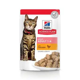 Zooplus 12x85g feline adult light maaltijdzakjes kip hill's science plan kattenvoer aanbieding