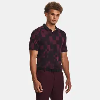 Under Armour Herenpolo curry printed dark maroon / zwart / zwart m aanbieding