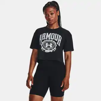 Under Armour Damesshirt under armour collegiate crop met korte mouwen zwart / wit xxl aanbieding