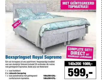 Matrasconcurrent Boxspringset Royal Supreme 140x200 aanbieding